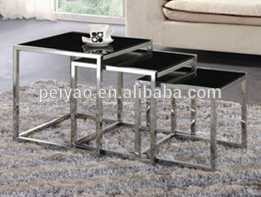 Modern Simple Nest Tables with Glass Top