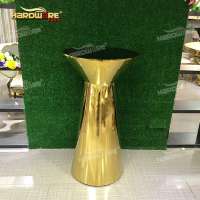 Gold stainless steel base high bar round glass top pub table